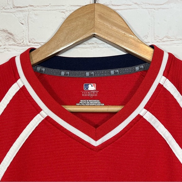 Majestic Boston Red Sox Shirt Jersey Mens Large Red Blue Embroidered MLB. - Picture 3 of 13